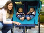 Twins in Jogging Stroller