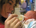 Mom feeds Addi